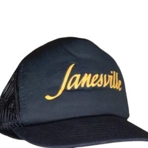 Vintage Janesville, WI Wisconsin Black Trucker Hat